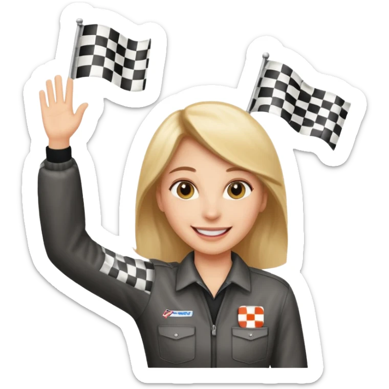 SONO UN DIRETTORE DI GARA AUTO E SBANDIERO CON LA BANDIERA A SCACCHI PUOI GENERARE MENTRE SBANDIERO AUTO   E LE AUTO? sticker