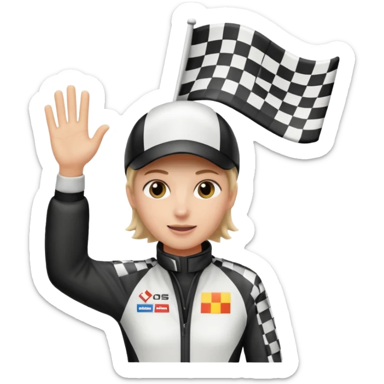 SONO UN DIRETTORE DI GARA AUTO E SBANDIERO CON LA BANDIERA A SCACCHI PUOI GENERARE MENTRE SBANDIERO AUTO sticker