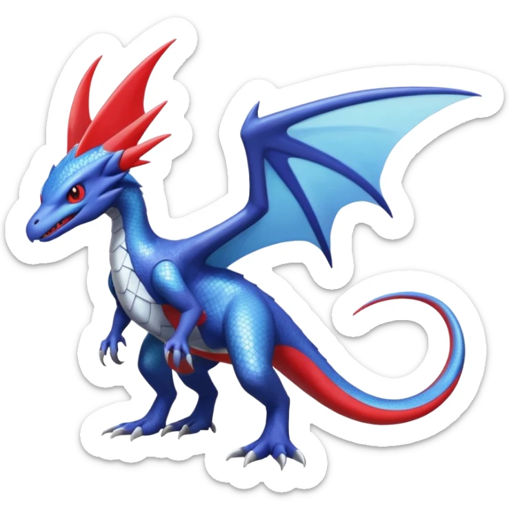 Shiny Noivern-Salandit-Latios-Lugia-Fakémon-hybrid-creature (full body)  sticker