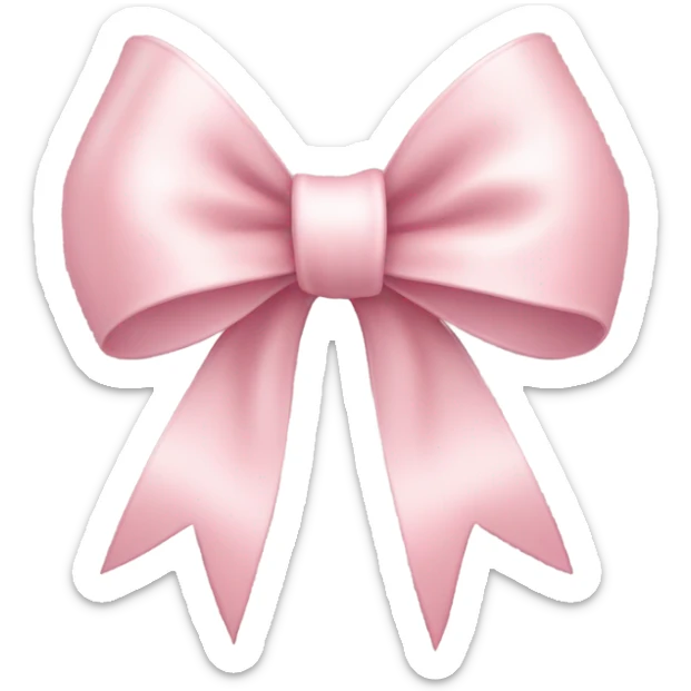 light pink ribbon bow sticker