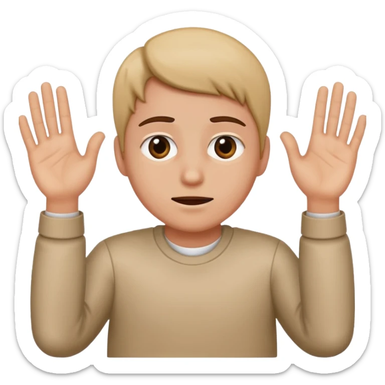 A person holding up their hands innocently (like they were accused of a crime) sticker