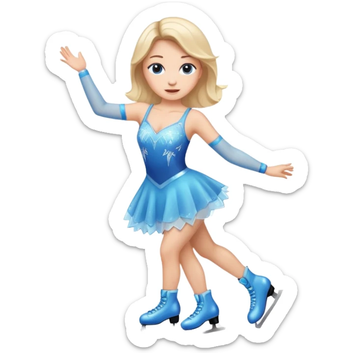 buz pıstının ustunde kayan,yarısma ıcın elbıse gıymıs ve artıstık hareketler yapan kadın emojısı  sticker