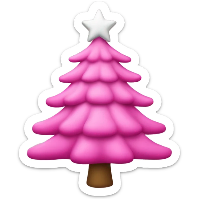 Pink christmas tree sticker
