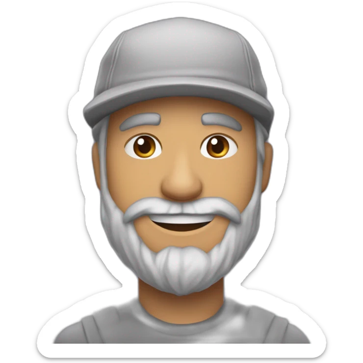 crée-moi plusieurs émoticônes pour ma chaîne, Twitch, Crazy Chad, d'un homme souriant, avec un bonnet gris et une barbe de trois jours. sticker