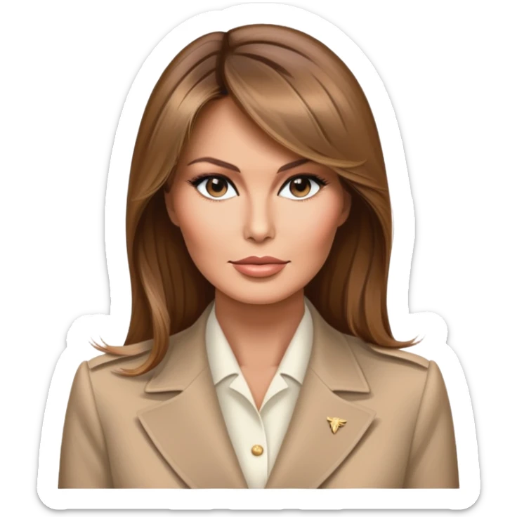 Melania Trump former First Lady with elegant style and light brown hair sticker
