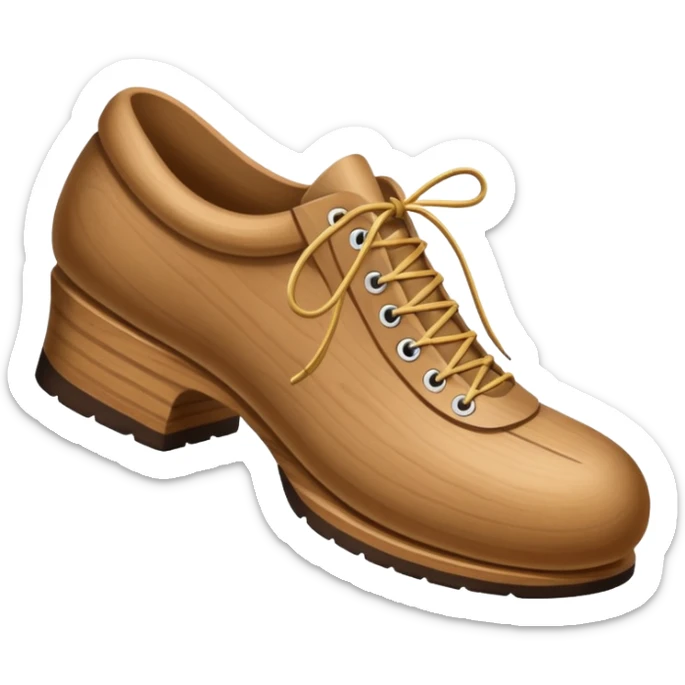 Un zapato de madera estilo Polonia . El zapato está tallado a mano. Pero de madera  peo que no tenga cordon sticker