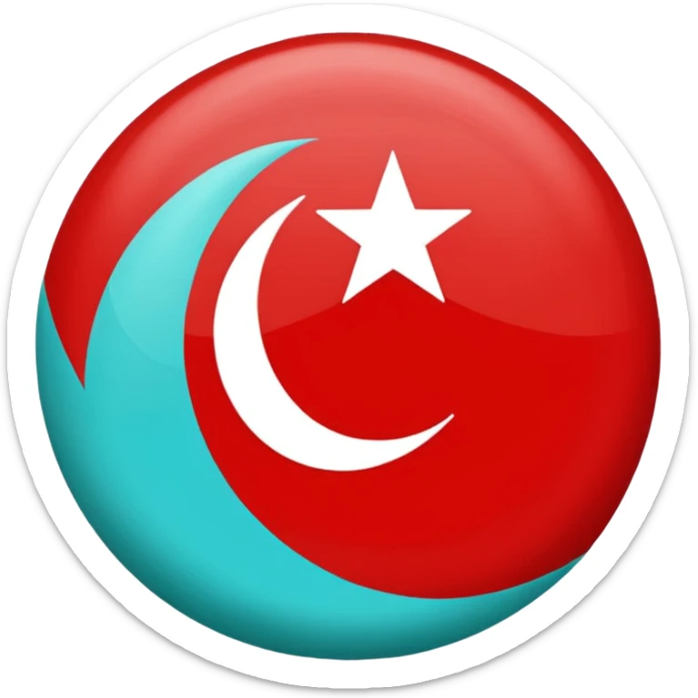 Turkuaz renginde türk bayrağı yapar mısın. Bayrak. I want to flag. 🇹🇷 Like this but turquoise  sticker