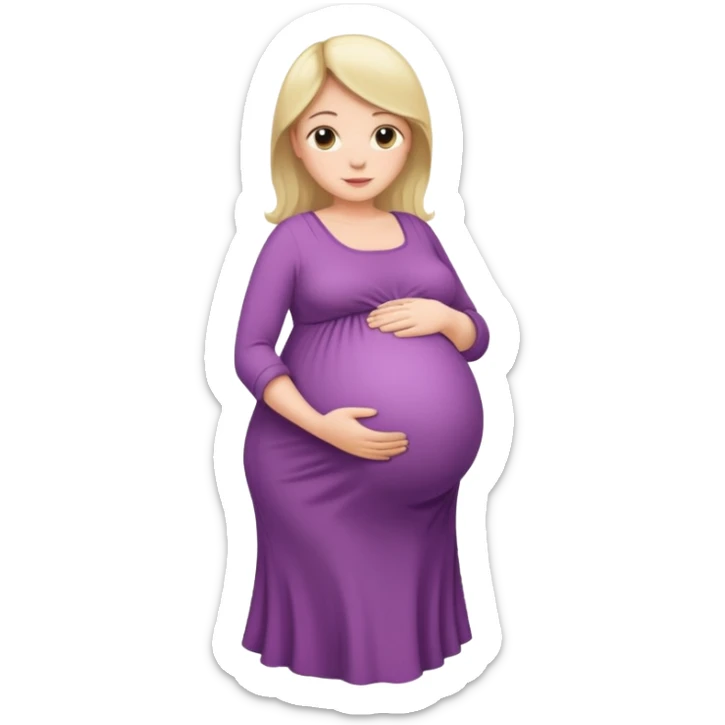 heavily pregnant woman with very very large overdue  belly sticker
