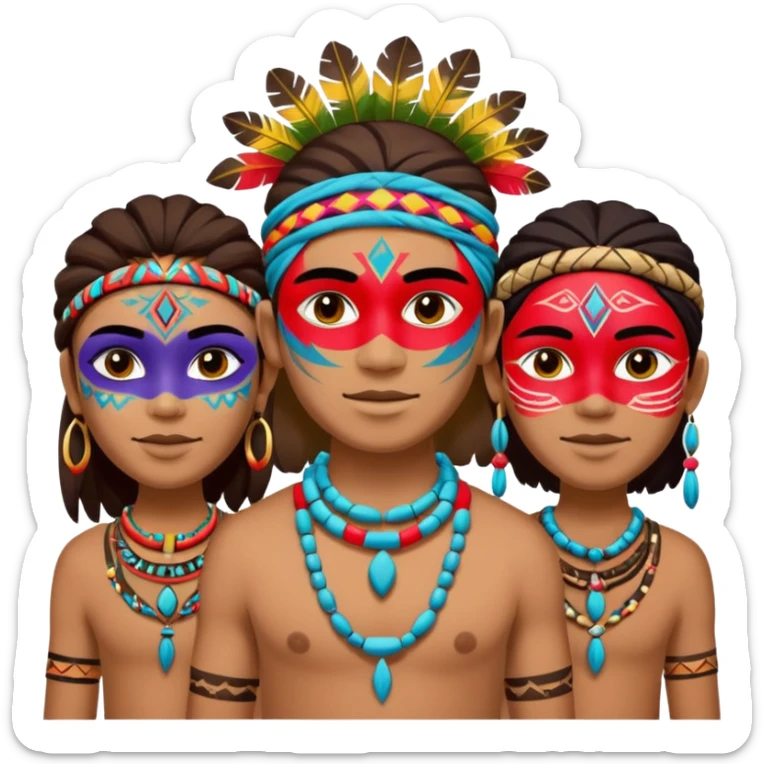 tribals in tribal colors festival time sticker