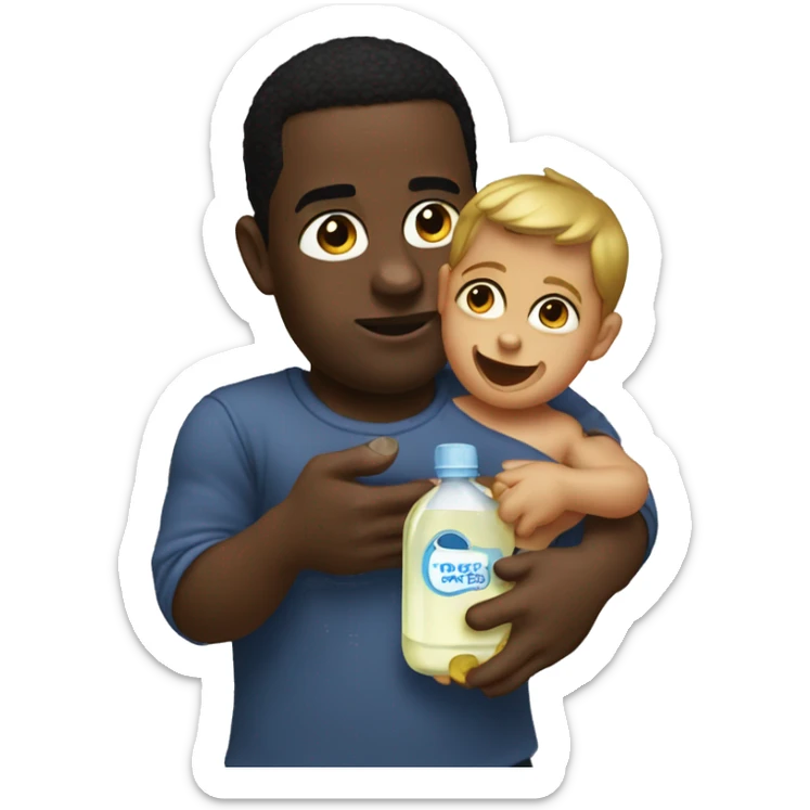 diddy holding baby oil sticker