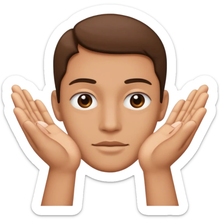 Tête qui a 2 mains l’une qui tient un 6 l’autre un 7 sticker