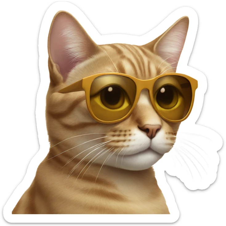 Cat with sunglasses sticker