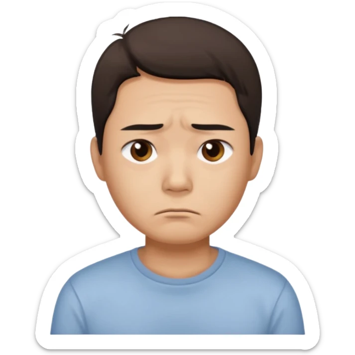 create image of chinese man in 1980 year, looks poor, sad, looking straight and tired sticker