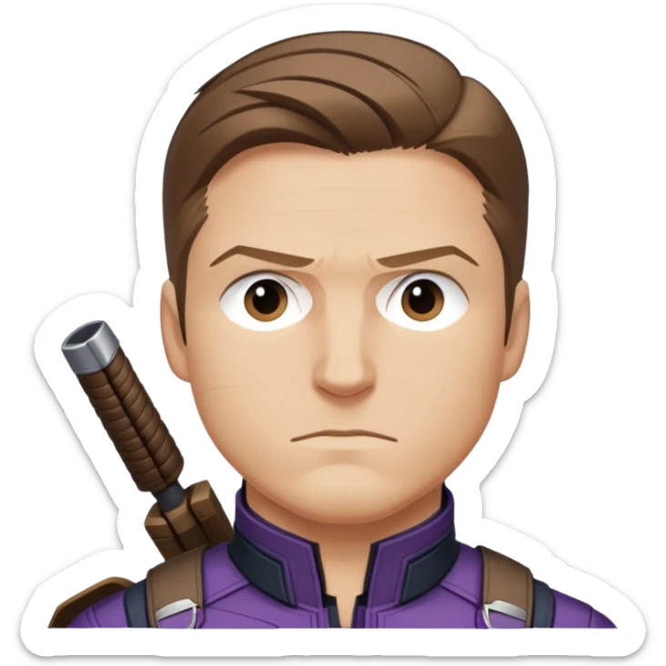hawkeye clint barton portrait marvel, brown hair from captain america: civil war sticker