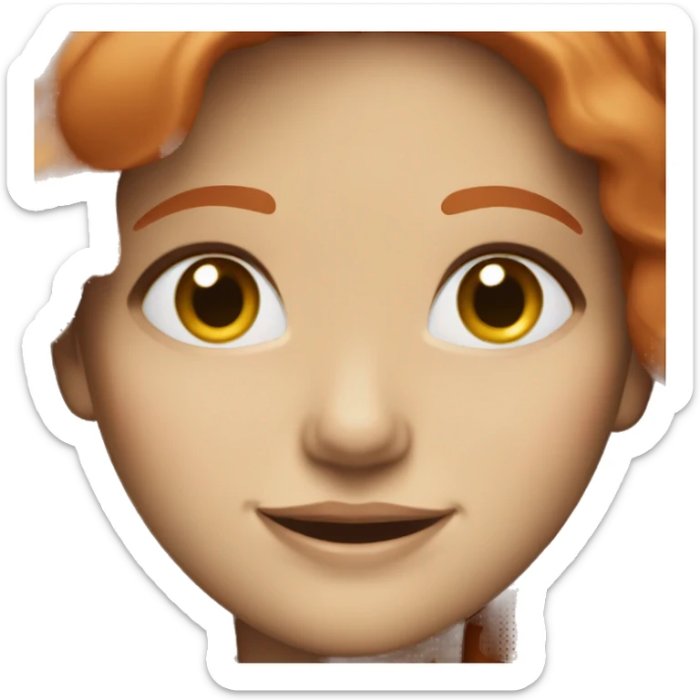 smiling girl with red hair, light skin and blue eyes sticker