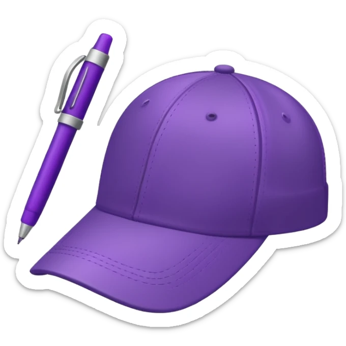 A plastic brown ball cap and the long rectangle purple. (With a pen) And looks like a BFDI style sticker
