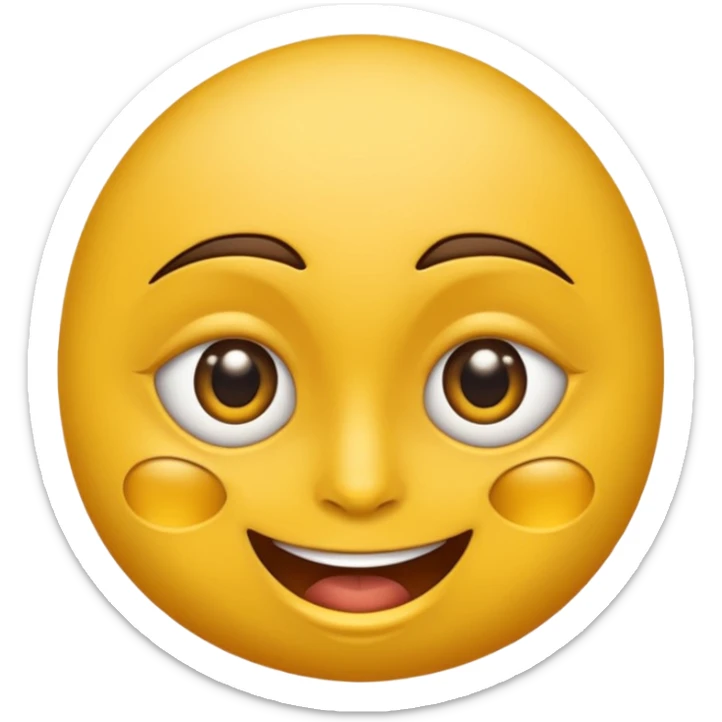 Cara amarilla con los ojos entrecerrados y una leve sonrisa cruel y macabra sticker