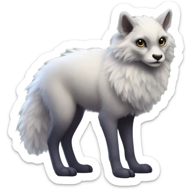 Modern Realistic Rare Fantasy Fluffy Slim Vernid-Trico-Melprin-species by LiLaiRa, full body sticker