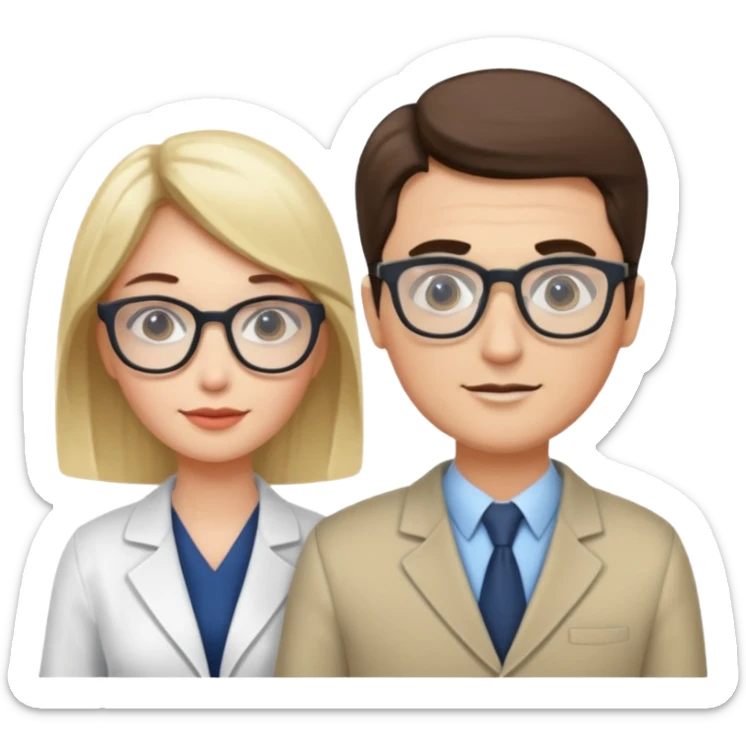 Perfect love. Psychologist girl and a futurologist man sticker