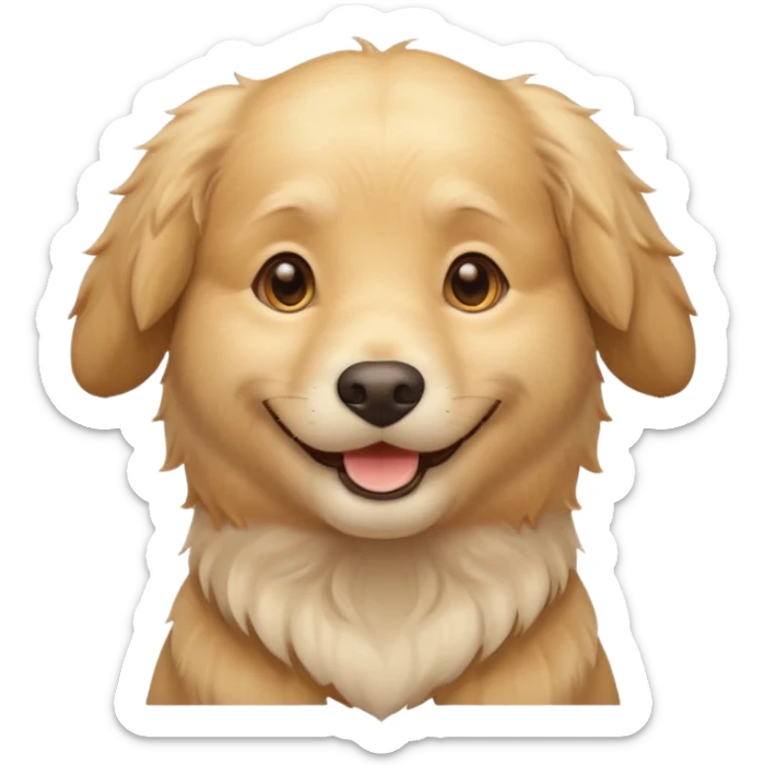 cream golden retriever sticker