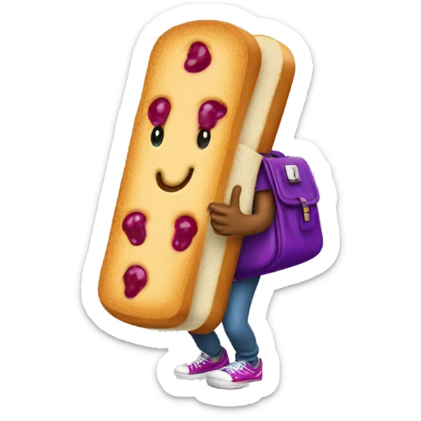 I giant walking peanut butter and jelly sandwich wearing a gold chain with a bag of money. sticker