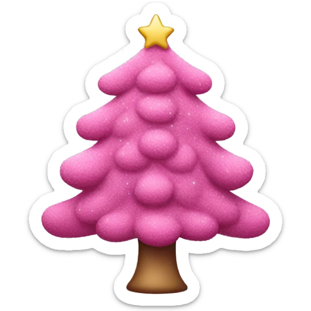 Pink Christmas tree sticker
