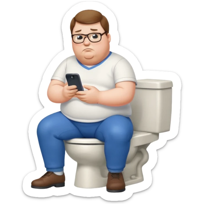 can you do  Peter Griffin sitting on the toilet playing on his phone sticker