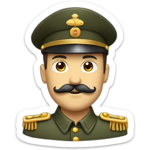 Monsieur avec une moustache carré et un habit militaire sticker