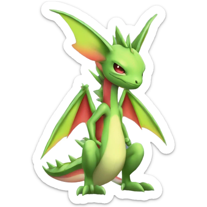 Full body sharp edgy shiny punk colorful Fairy-Flygon-Scyther-grovyle sticker