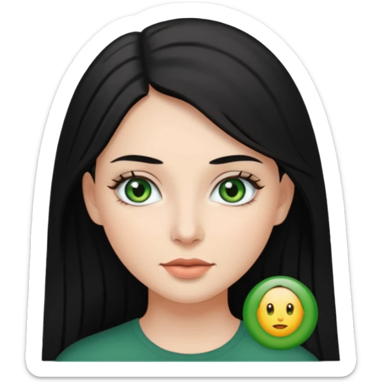 enemies chico pelo negro ojos grises chica pelo castaño largo ojos verdes sticker