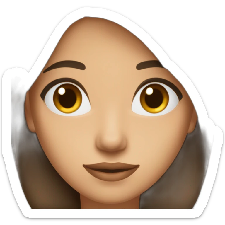 Une femme brune au yeux brun avec la peau basanée et un top bleu roi sticker