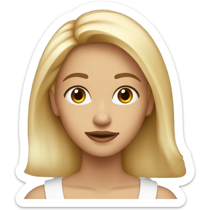Femme blonde, cheveux long et lisse, yeux marron et clair de peau, vers la cinquentaine sticker