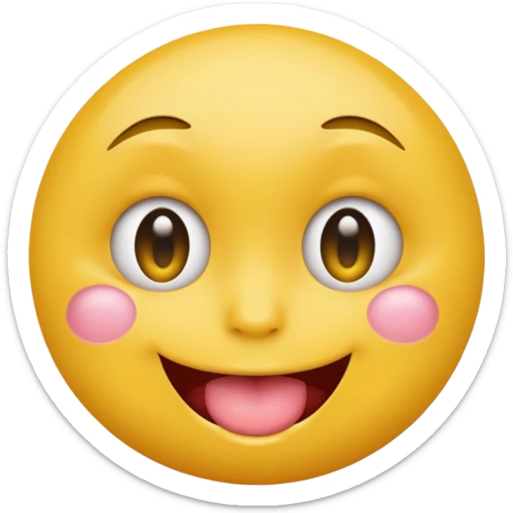 Round yellow emoji face with sexy eyes biting its index in a slightly erotic way sticker