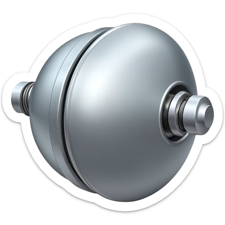 Mach 2 Kugeln die in der Mitte einen Zylinder haben der oben eine Gleise Verdichtung hat und oben abgerundet ist  sticker