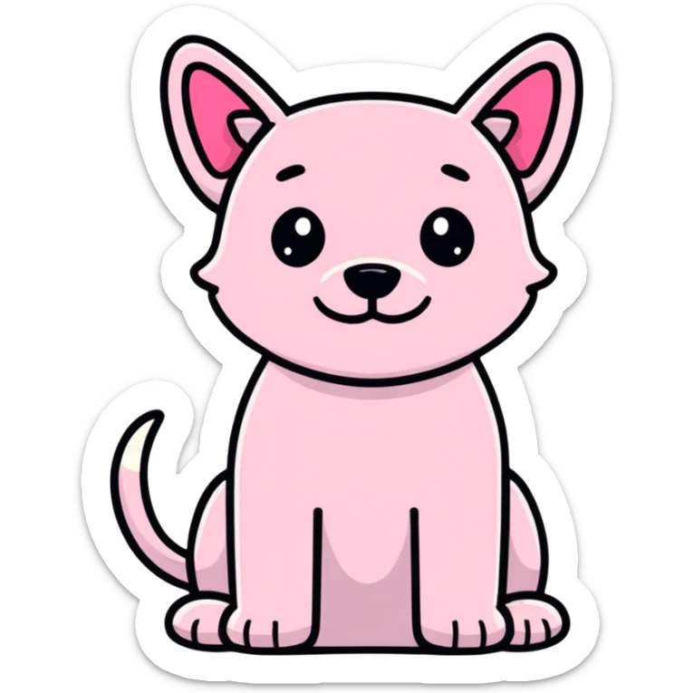 Pink dog sticker