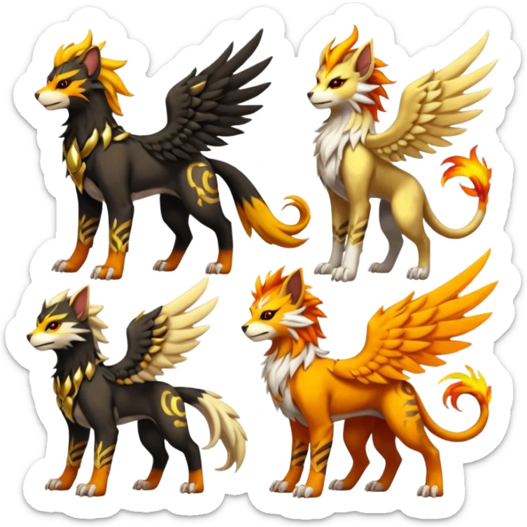Houndoom-Solgaleo-Tigress-Luxray-Trico-Gryphon-fusion (full body) sticker