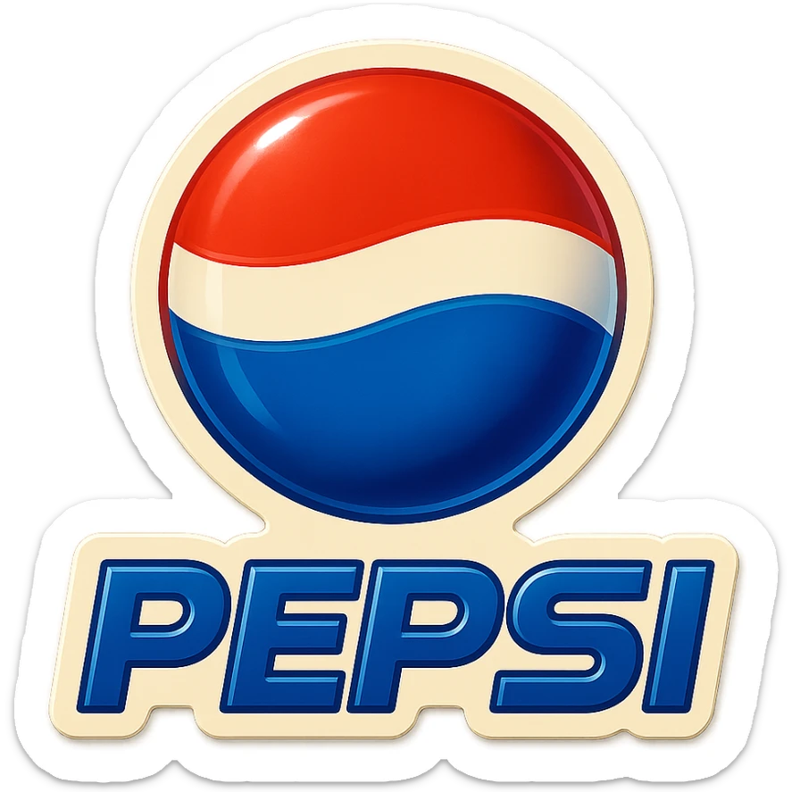 Pepsi logo, retro sticker style sticker