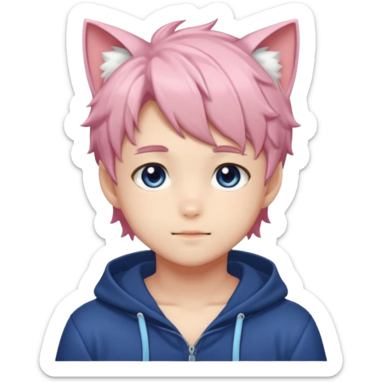 Shiny Blushing Cute Kawaii Handsome Shoujo Anime Catboy Trending Style Cottagecore  sticker