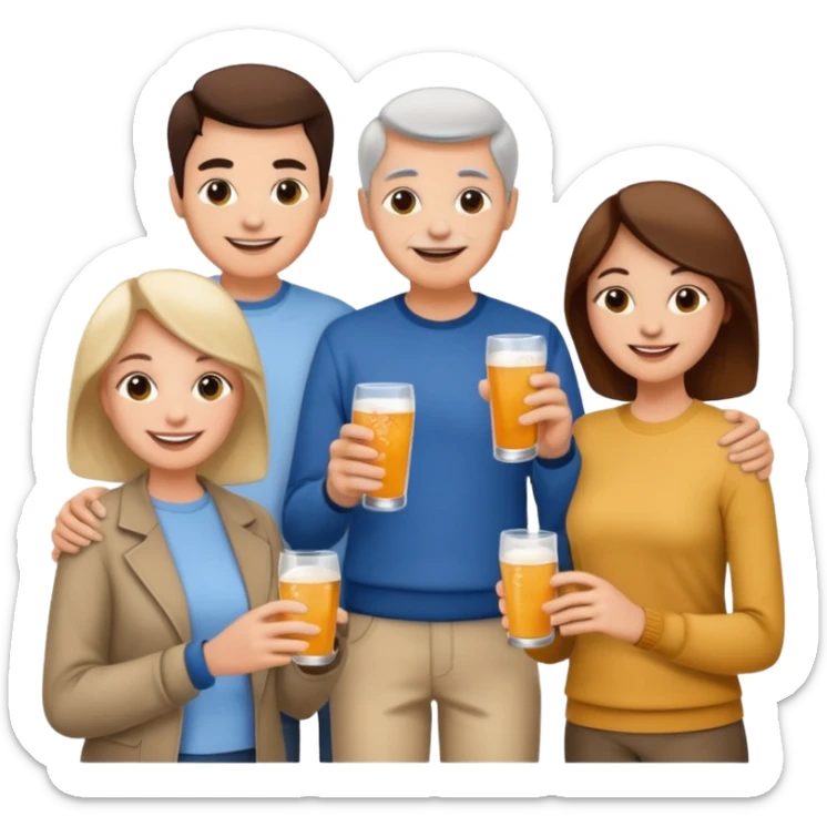 Millions of young people, adults and seniors in casual clothing at an afterwork meeting sticker