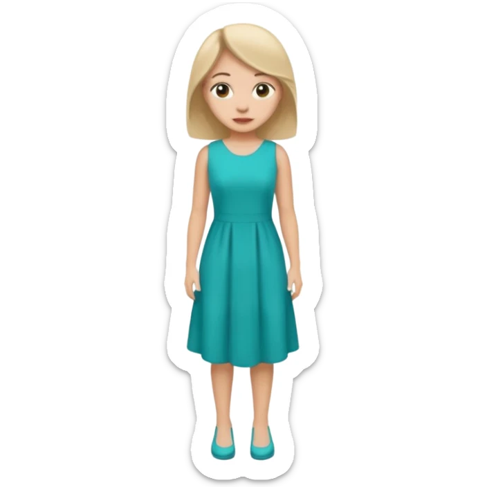 👗🧍‍♀️ merge this emojis the dress should be teal on a girl full sticker