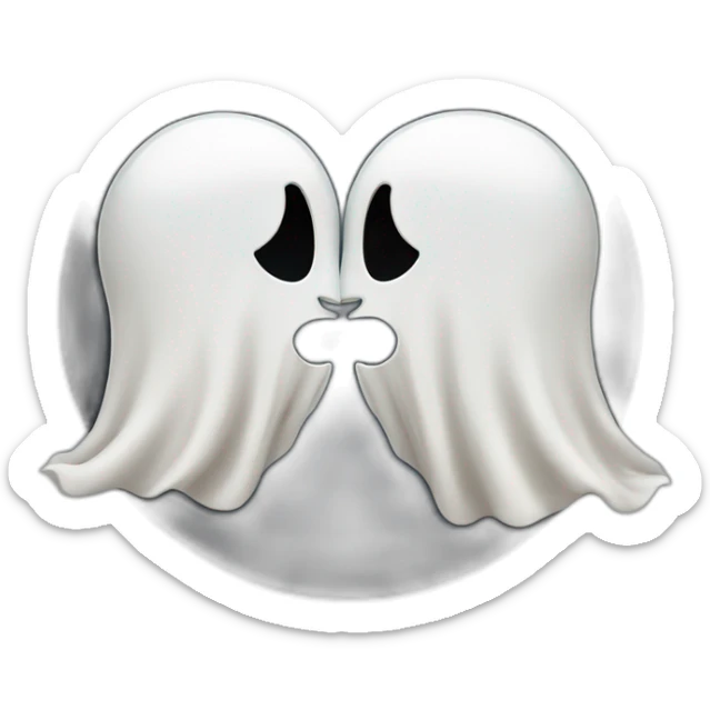 a female and a male ghosts kissing in a Ying and yang sticker