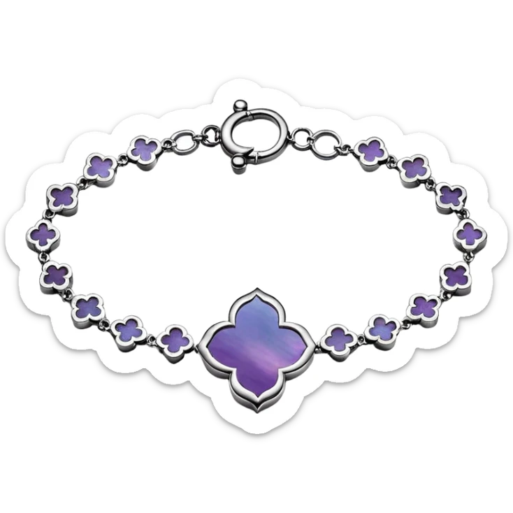 Van Cleef Vintage Alhambra bracelet in Mother of pearl purple sticker