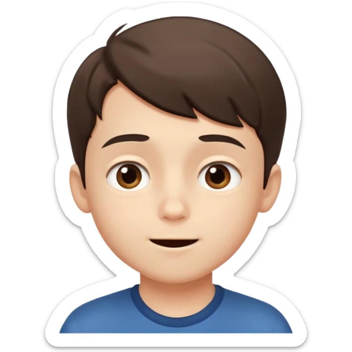 A boy showing right cheek to her mother asking for a gentle playful slap only boy no picture of mother included in emoji
Give side view of right cheek sticker