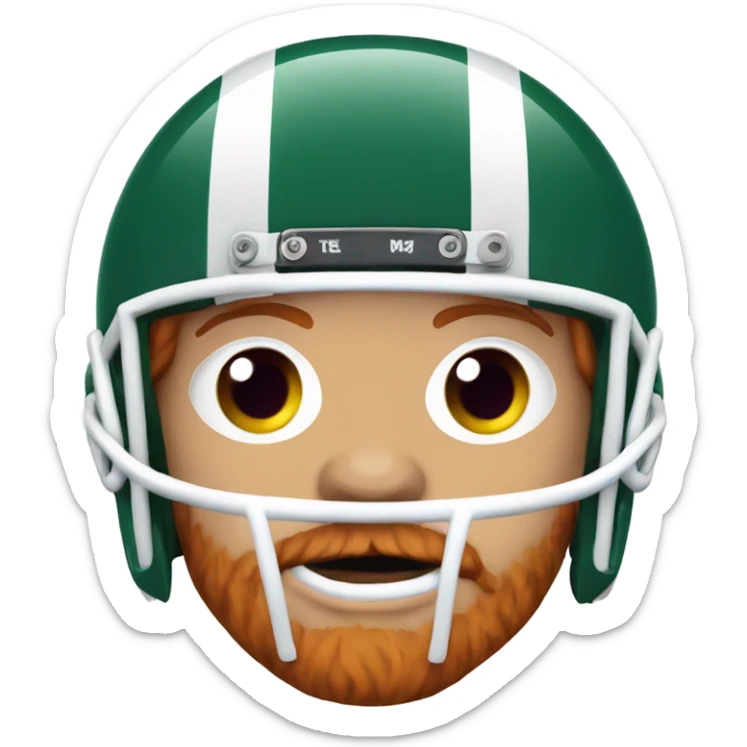 Redhead jesus playing American football wearing purple and silly face sticker