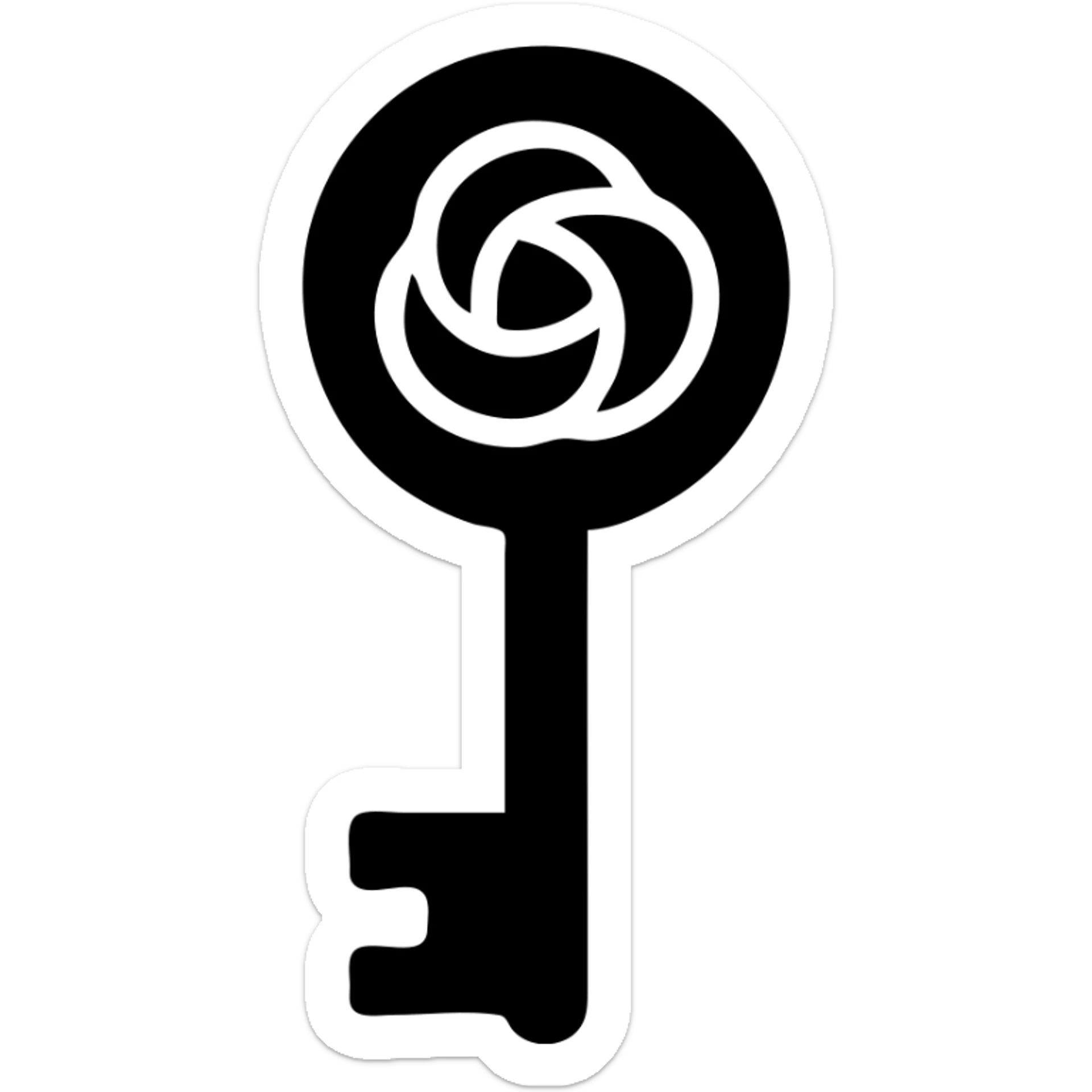 rose gold key, minimal style sticker