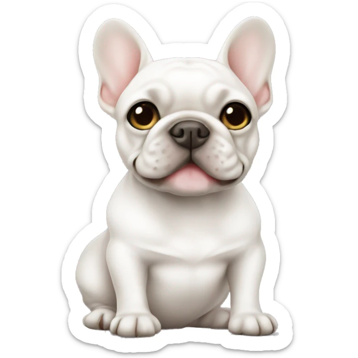White Frenchie l sticker