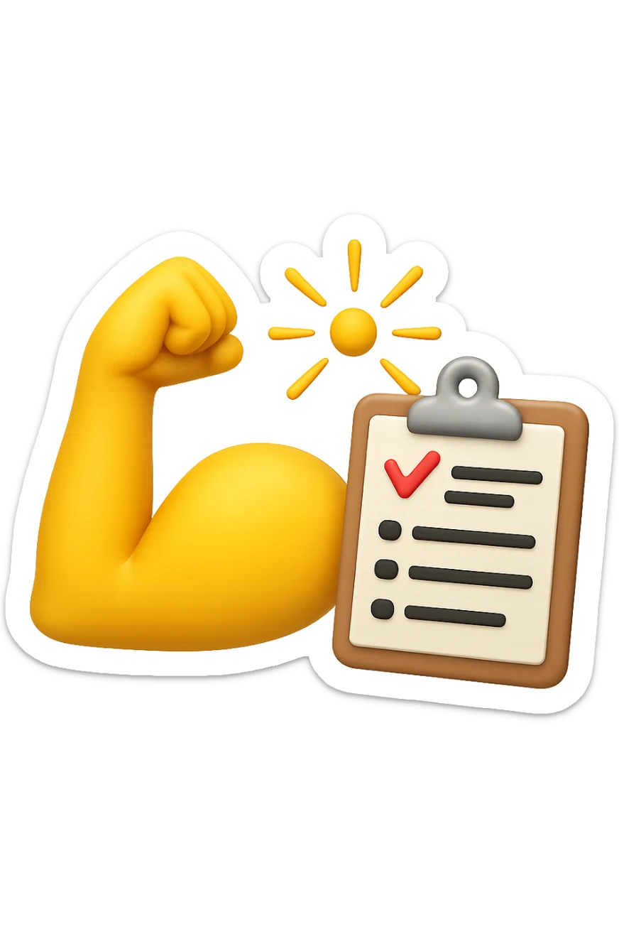 emoji 3d stile iphone che rappresenta lo stimolo che un piano di allenamento da al muscolo 3d sticker