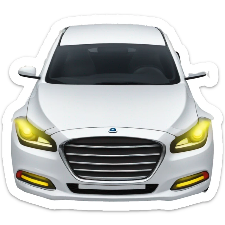 Genesis car hyunnday white with rear bumper yellow and all cover with christmast lights sticker