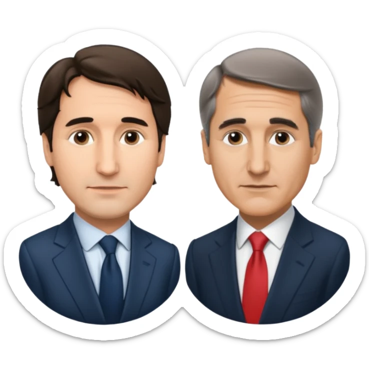 Justin Trudeau vs Mark Carney sticker