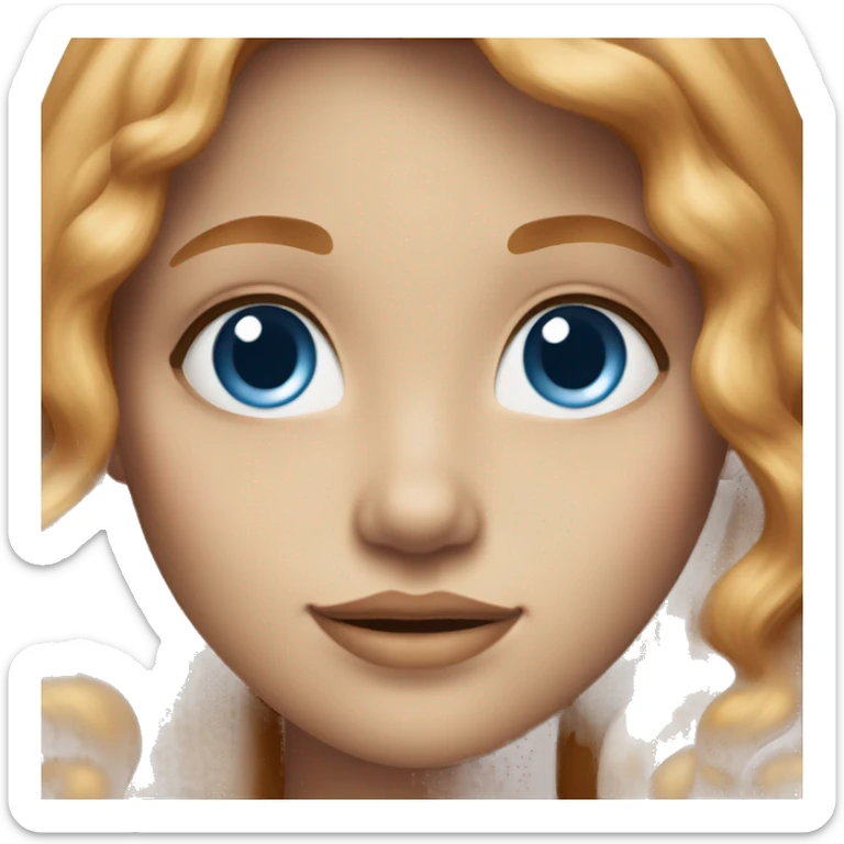 Pretty girl with deep blue eyes and long strawberry blonde hair sticker